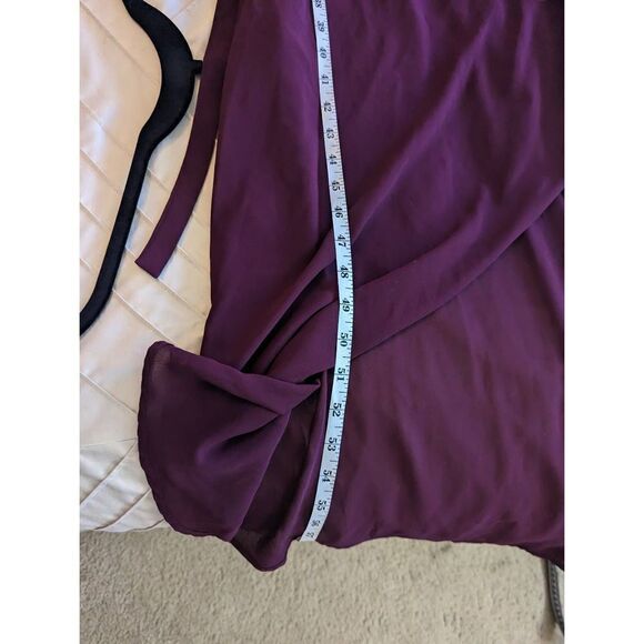 show me your mumu Sophia wrap chiffon dress in merlot sz xs - Picture 5 of 7